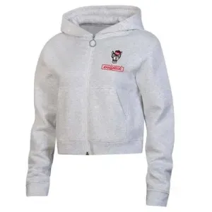 Utah Utes Women's Full Zip-Up Cropped Hooded Fleece Hoodie Screen Print Logo