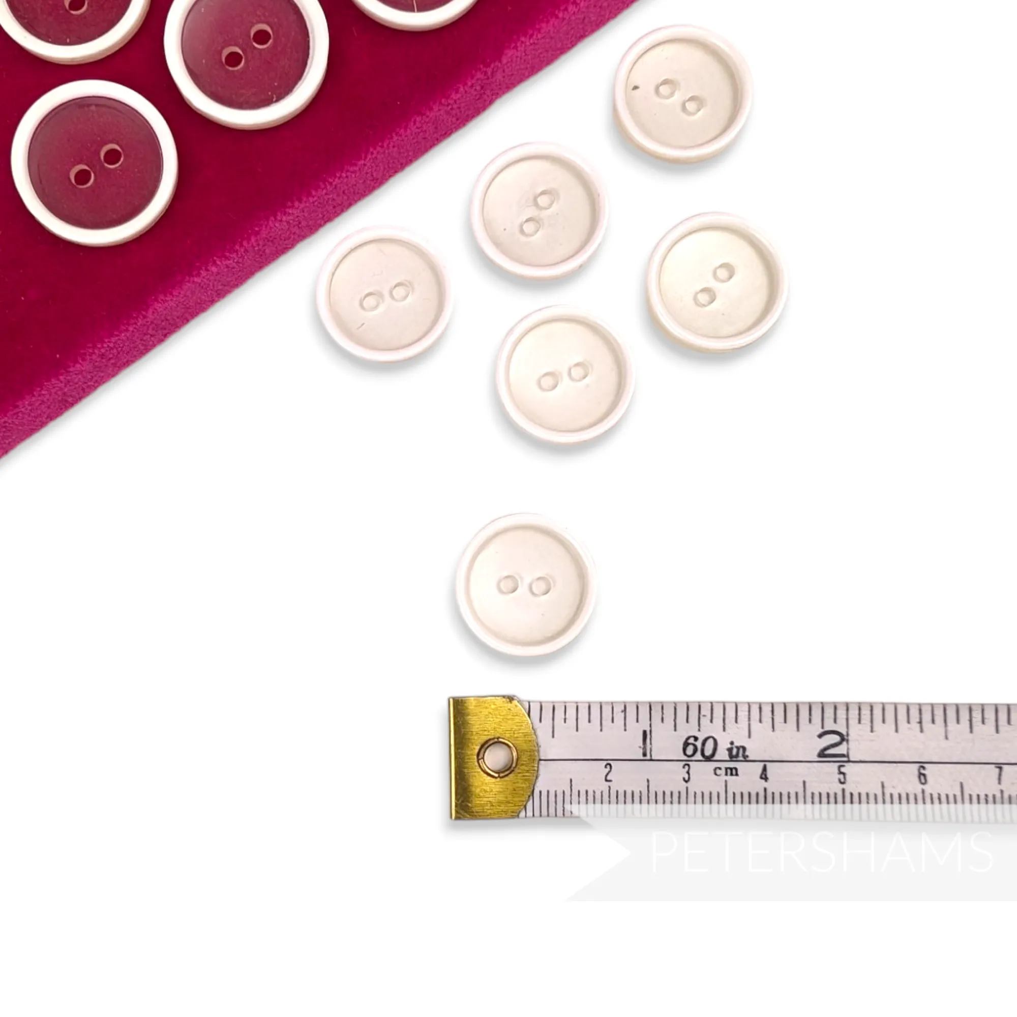 Vintage 1980's Clear Plastic Buttons - Pack of 12