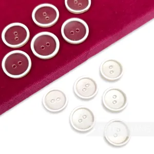 Vintage 1980's Clear Plastic Buttons - Pack of 12
