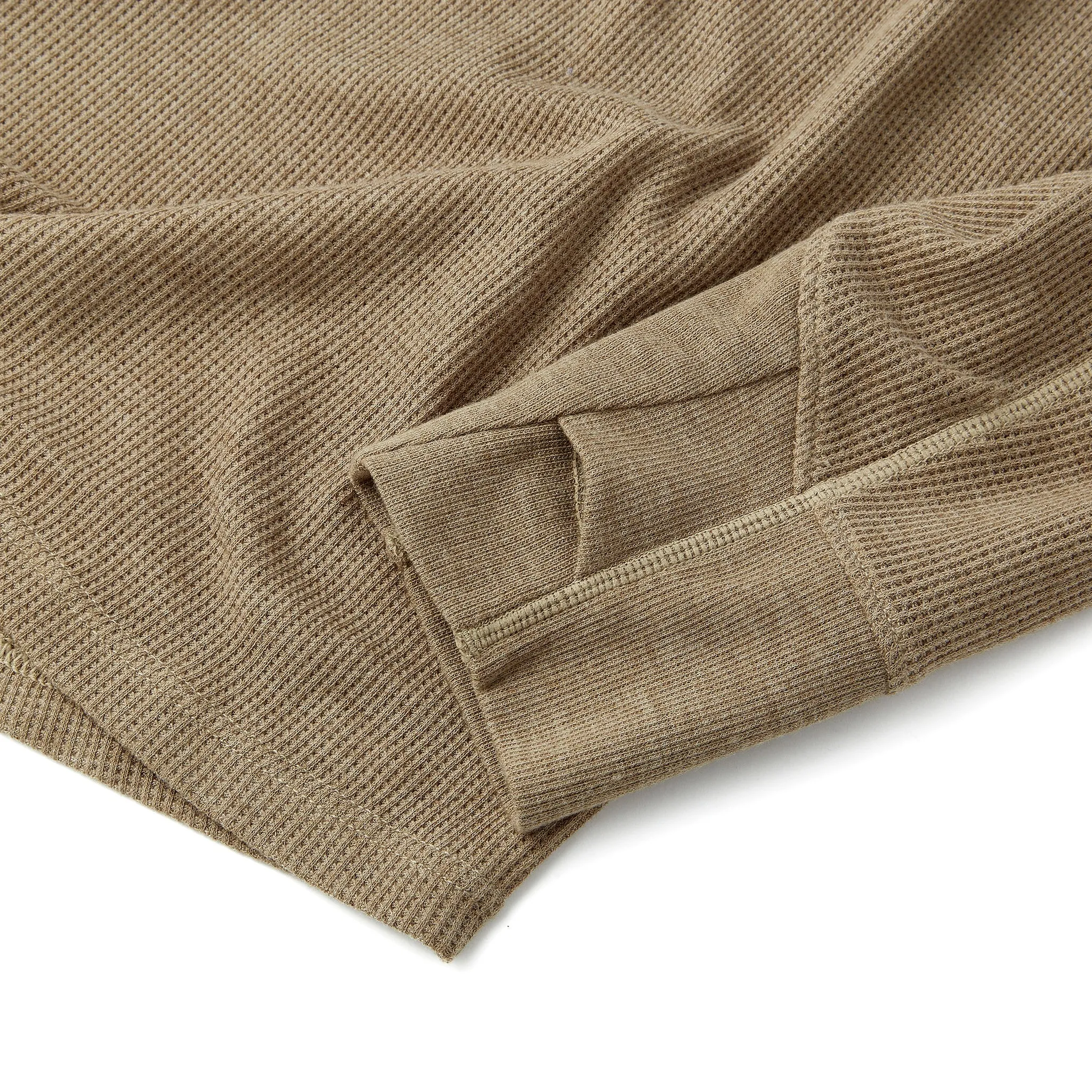 Weekend Thermal Henley in Dark Khaki