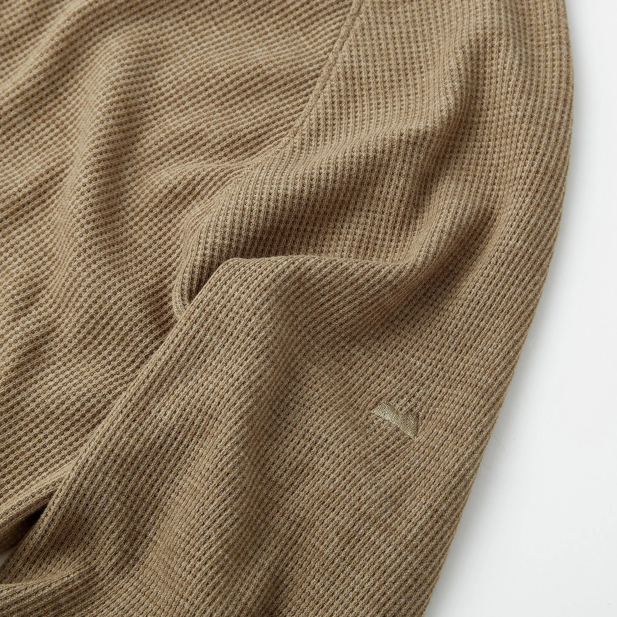 Weekend Thermal Henley in Dark Khaki