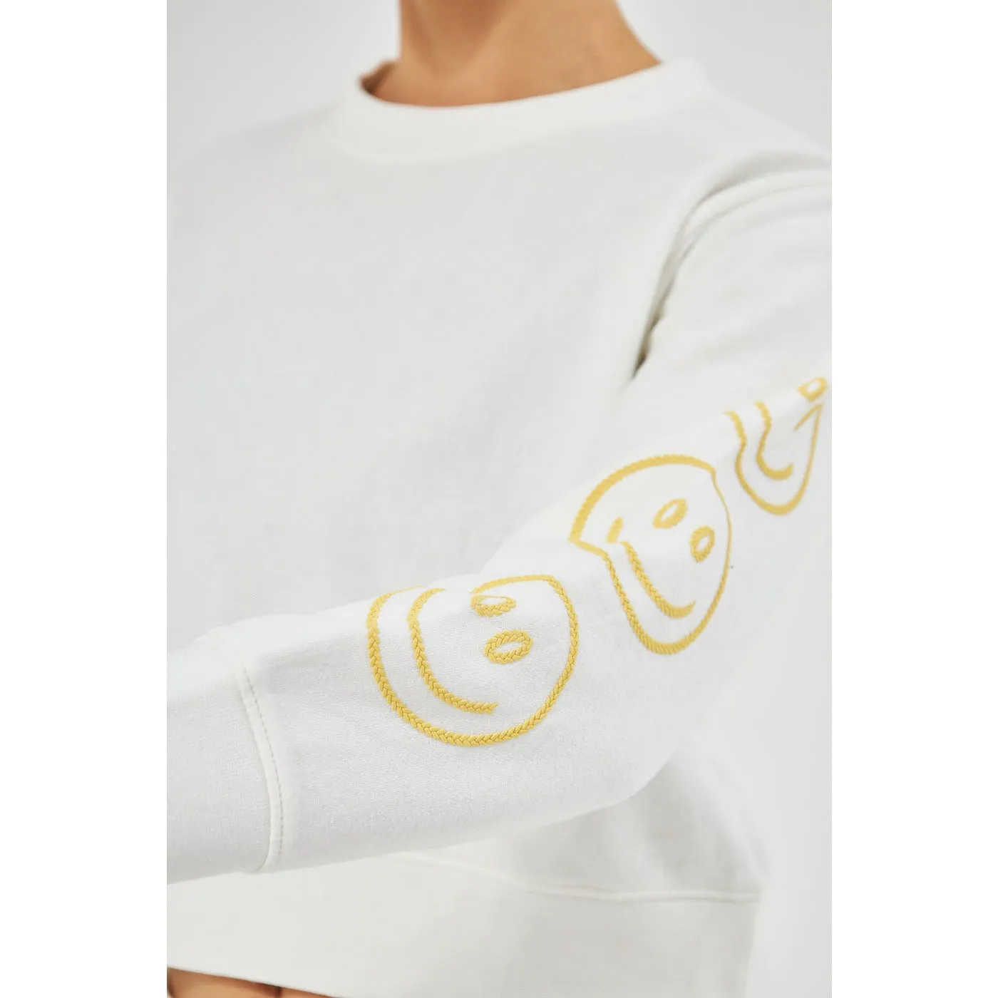 White Oversized Cropped Sweatshirt
