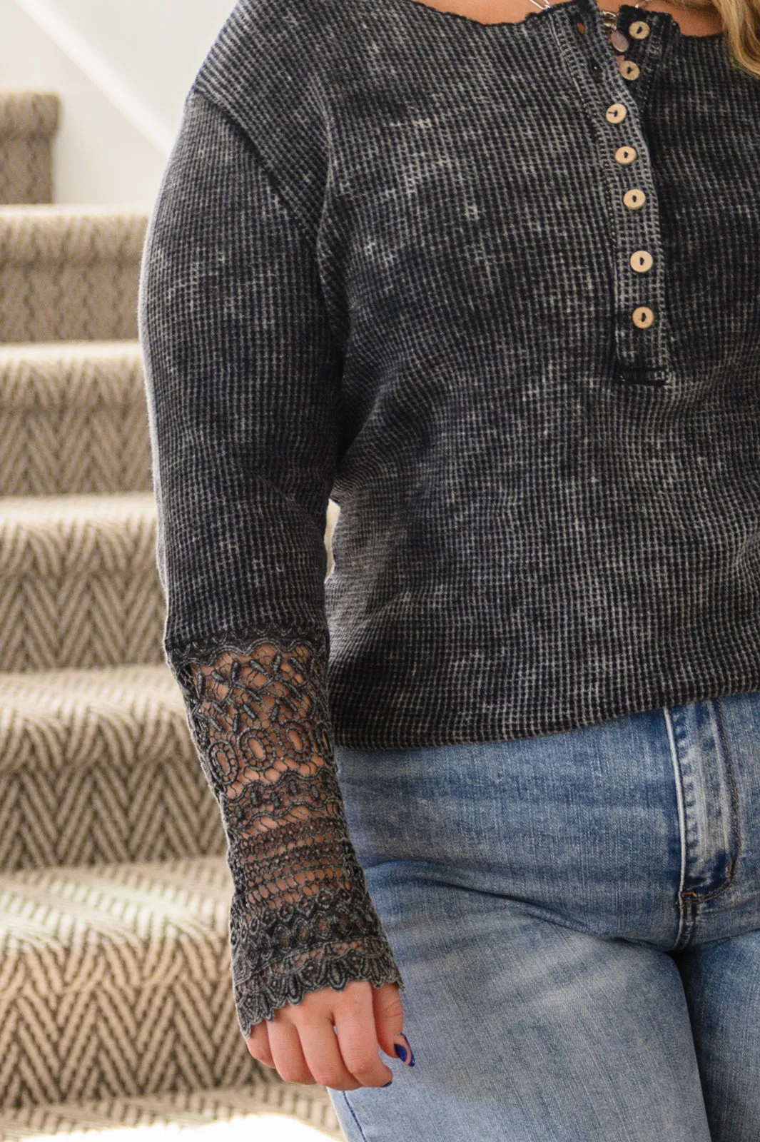 With My Bestie Washed Thermal Henley