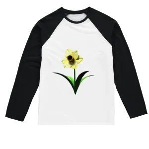 Yellow Flower Sublimation Baseball Long Sleeve T-Shirt