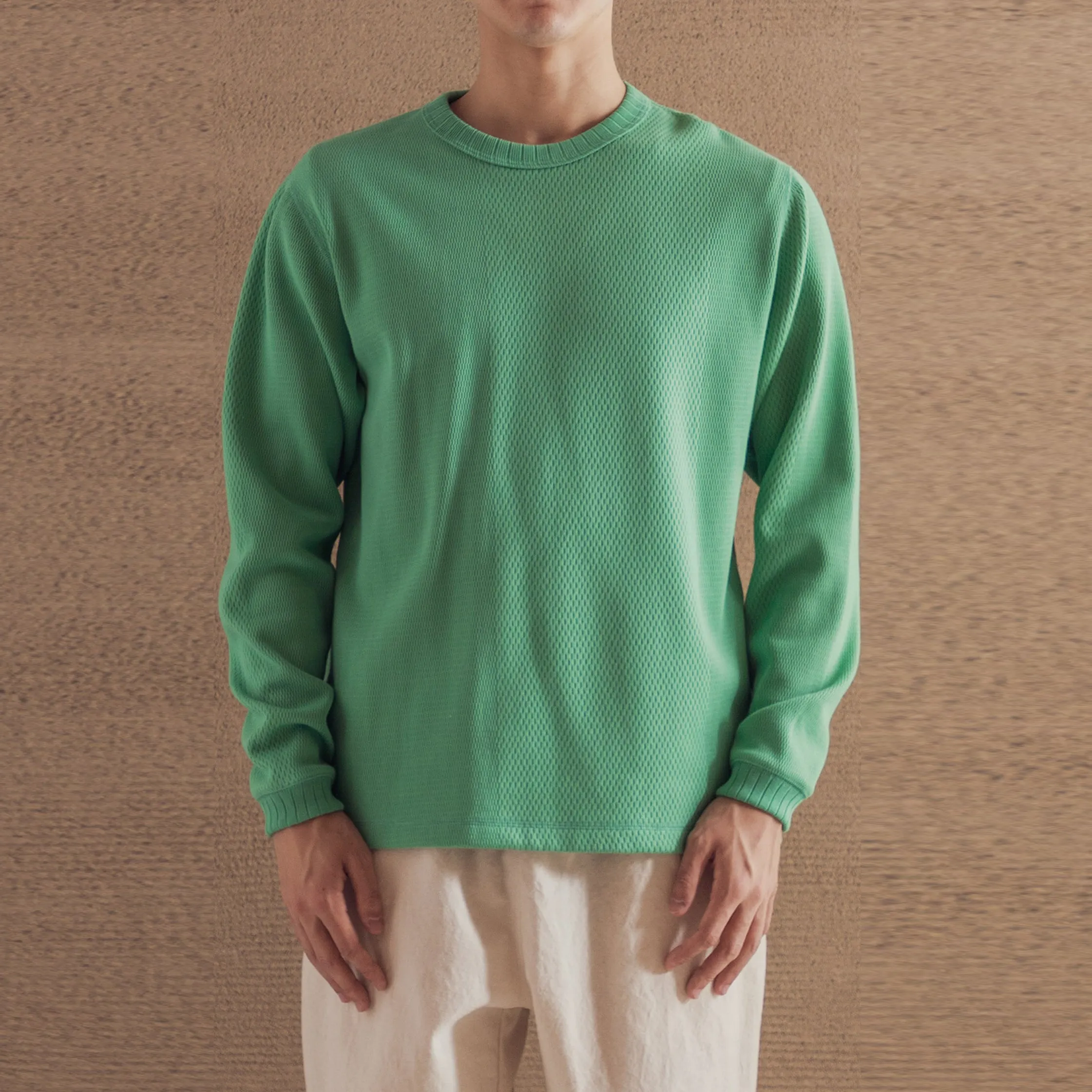 Zebra Thermal Knit L/S Tee -  Mint Green